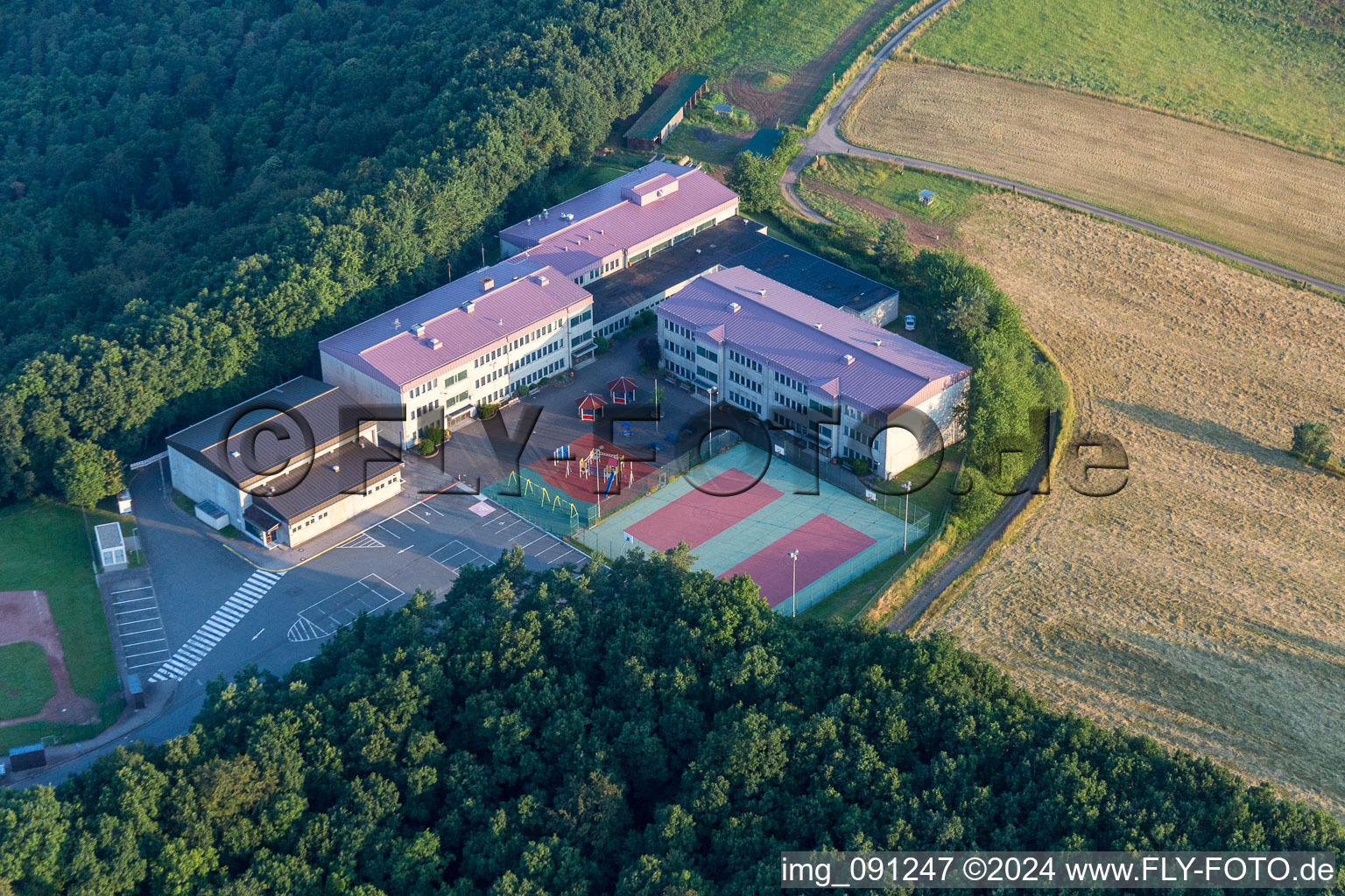 Aerial photograpy of Building complex of the US army - military barracks Sembach Headquarters and AFN Europe in Sembach in the state Rhineland-Palatinate, Germany