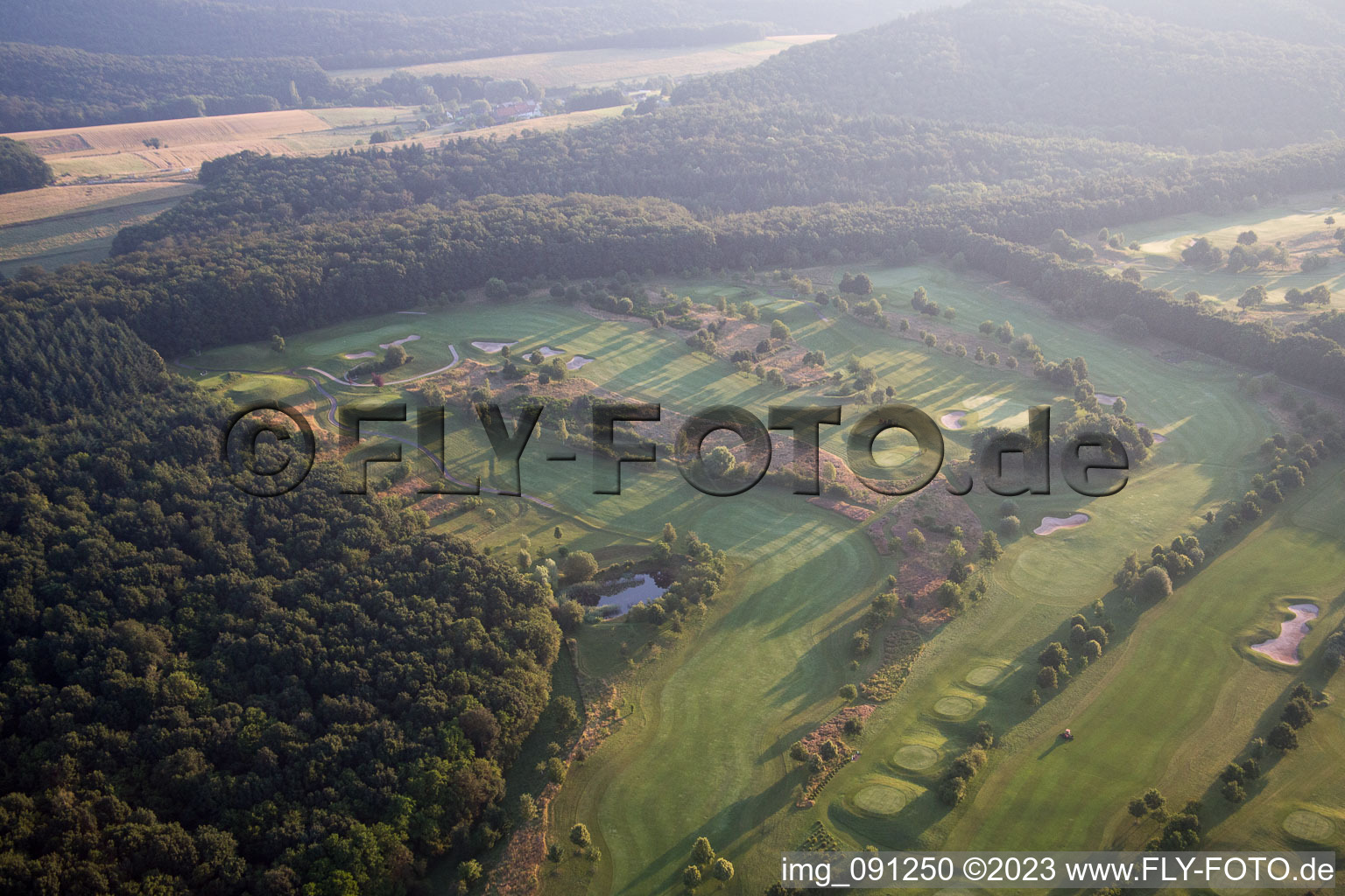 Aerial view of Golf in Börrstadt in the state Rhineland-Palatinate, Germany