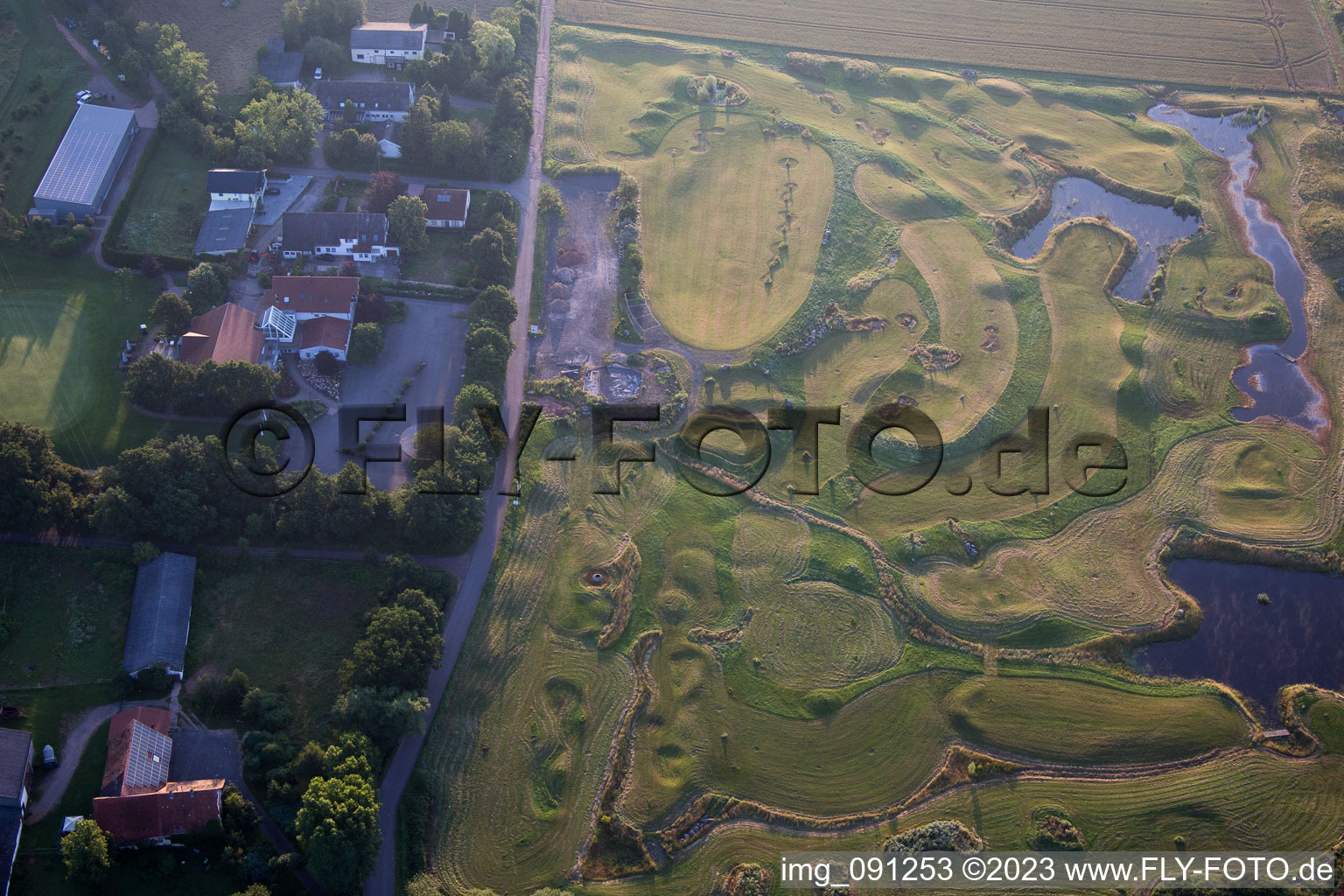 Golf in Börrstadt in the state Rhineland-Palatinate, Germany from above