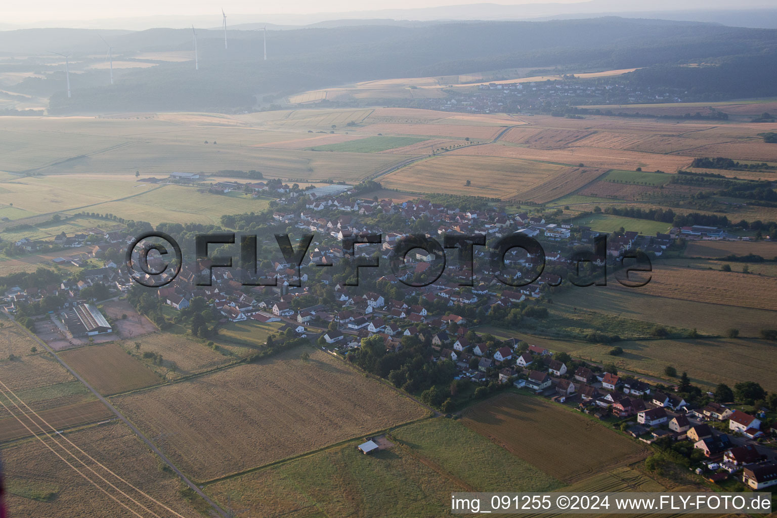 Aerial photograpy of Börrstadt in the state Rhineland-Palatinate, Germany