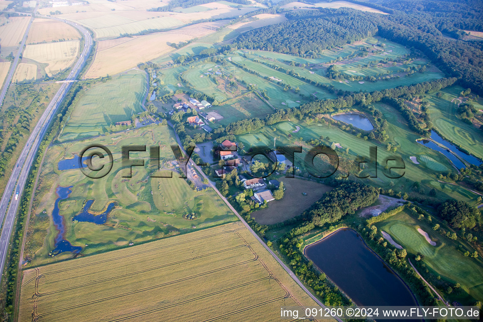 Drone recording of Golf in Börrstadt in the state Rhineland-Palatinate, Germany