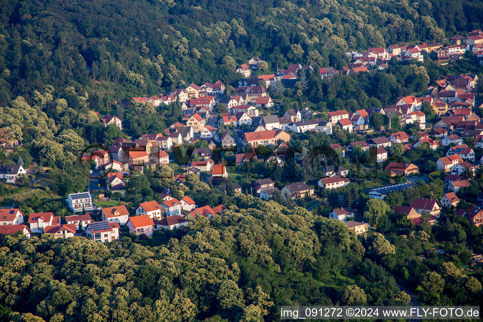 Aerial view of Jakobsweiler in the state Rhineland-Palatinate, Germany