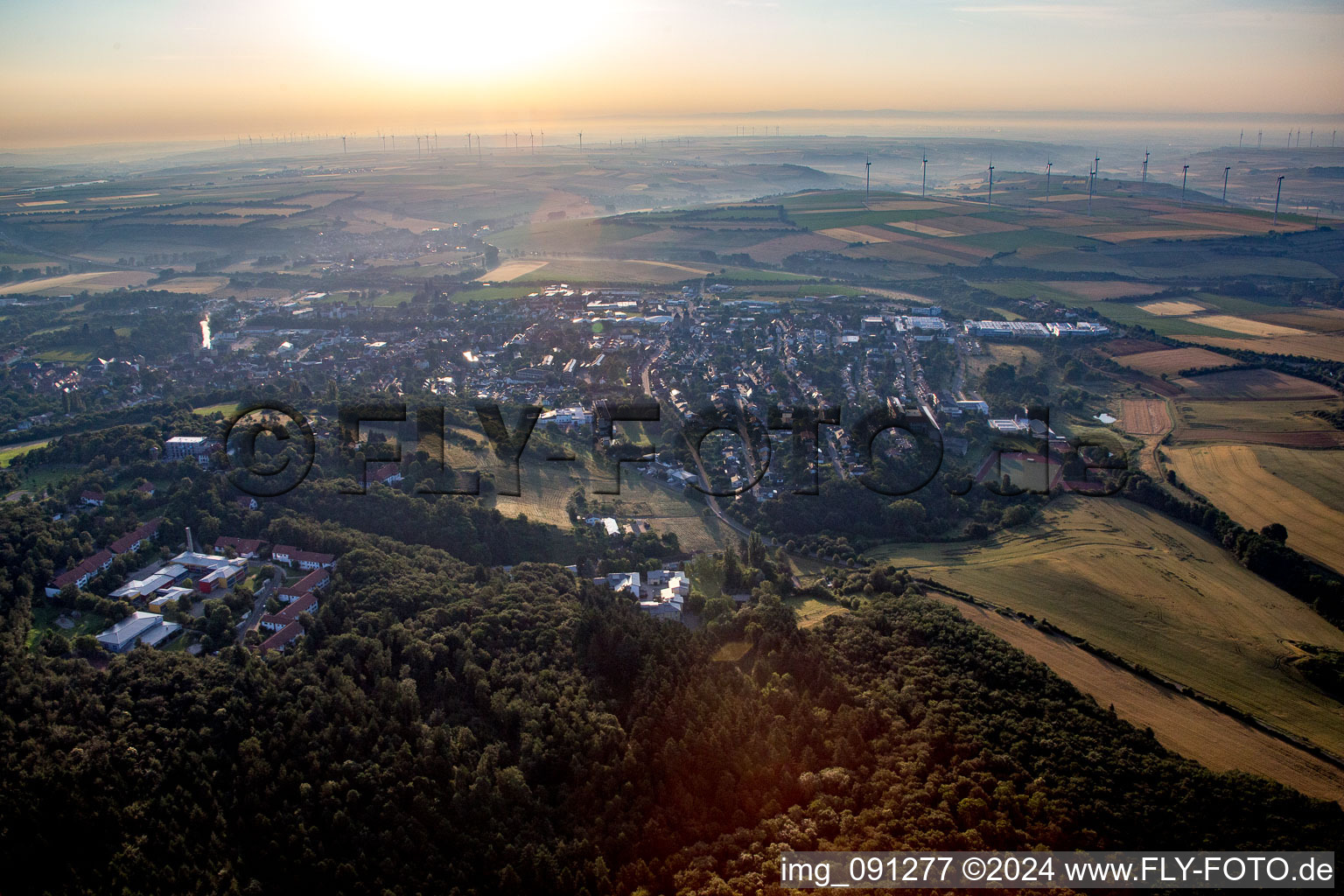 Town View of the streets and houses of the residential areas in Kirchheimbolanden in the state Rhineland-Palatinate, Germany