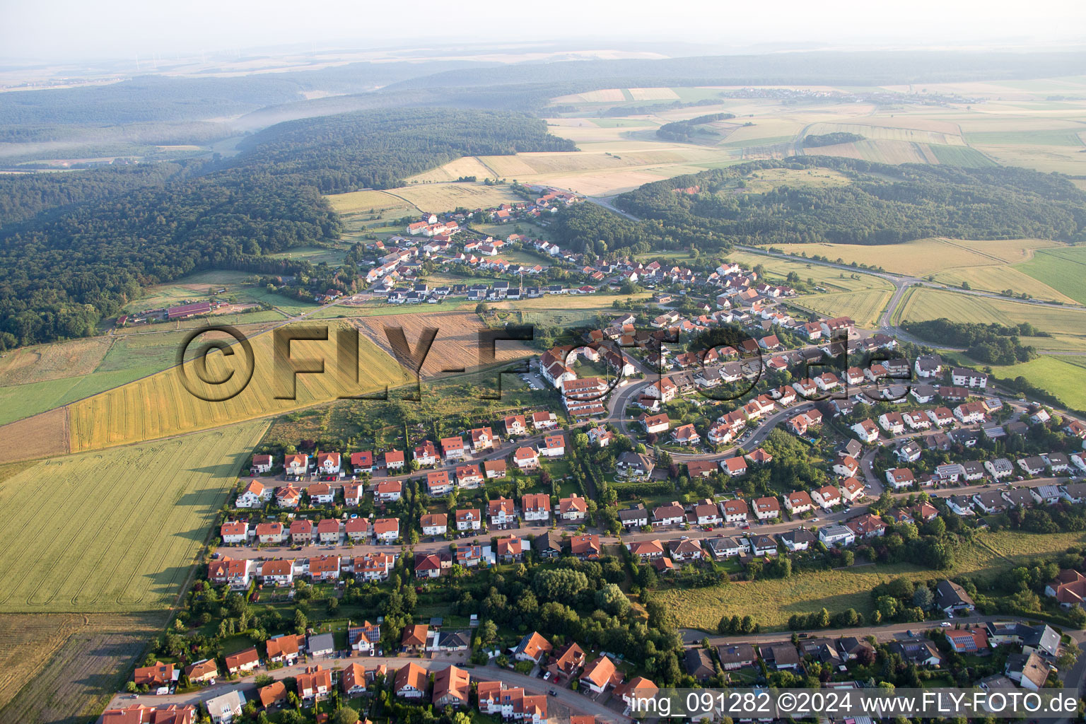 Aerial view of Haide in the state Rhineland-Palatinate, Germany