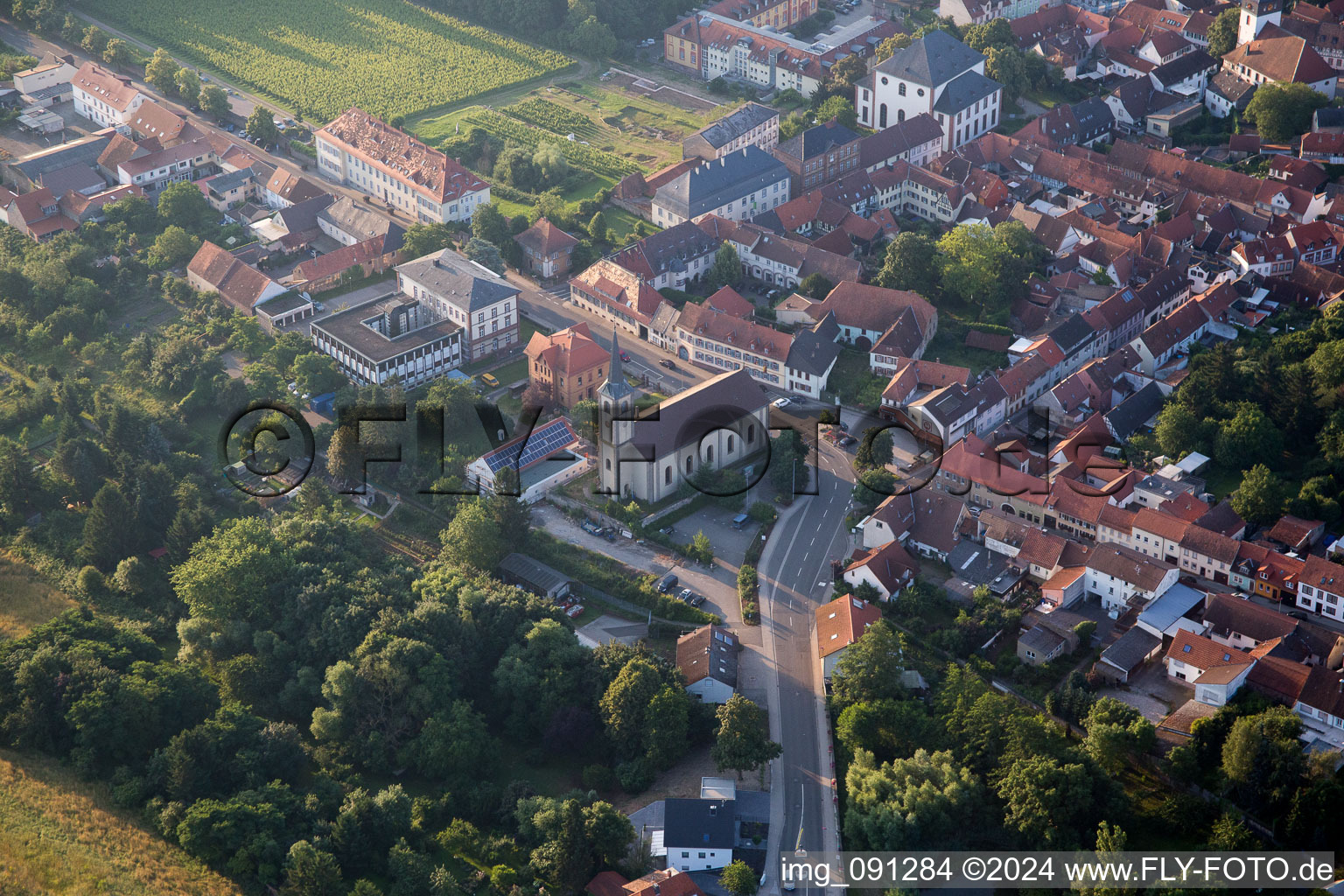 Church building in Hl. Anna Old Town- center of downtown in Kirchheimbolanden in the state Rhineland-Palatinate, Germany