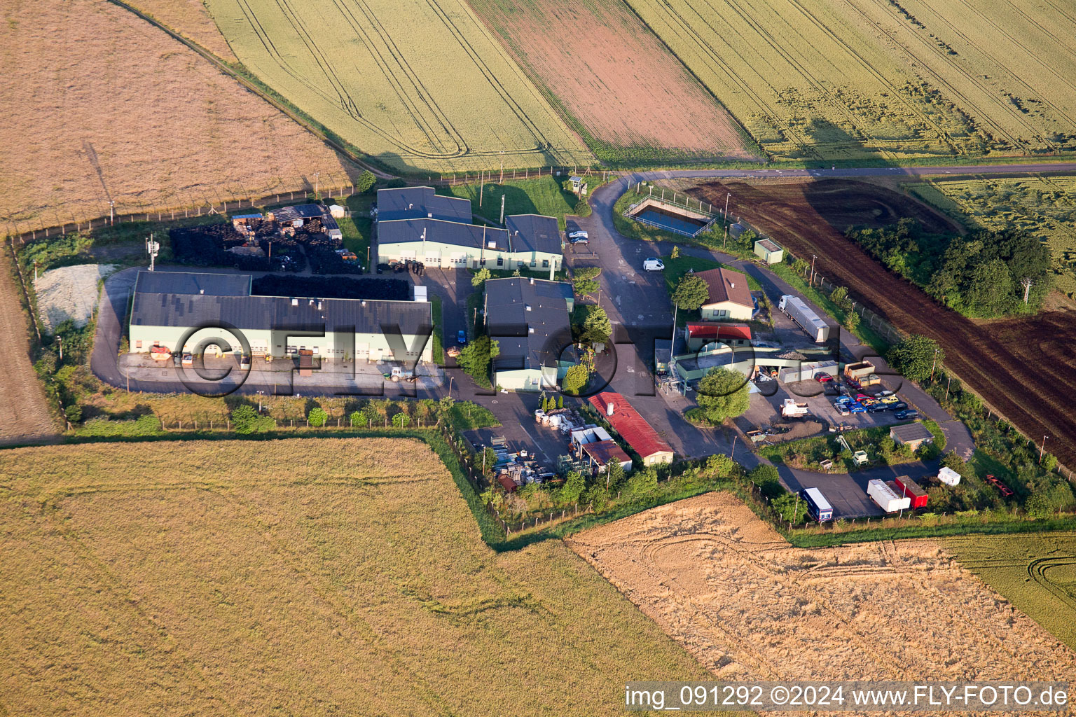 Aerial view of Morschheim in the state Rhineland-Palatinate, Germany