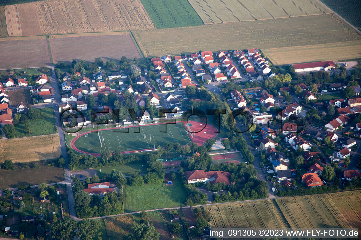 Aerial photograpy of Armsheim in the state Rhineland-Palatinate, Germany