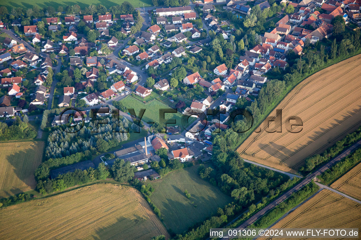 Oblique view of Armsheim in the state Rhineland-Palatinate, Germany