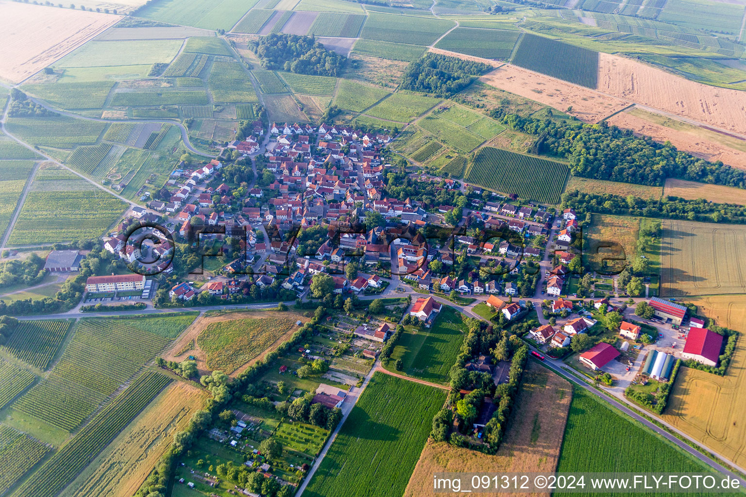 Aerial photograpy of District Rommersheim in Wörrstadt in the state Rhineland-Palatinate, Germany