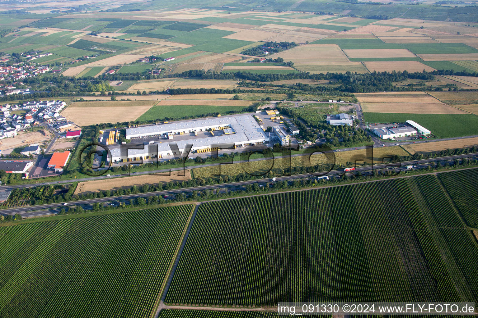 Saulheim in the state Rhineland-Palatinate, Germany from above