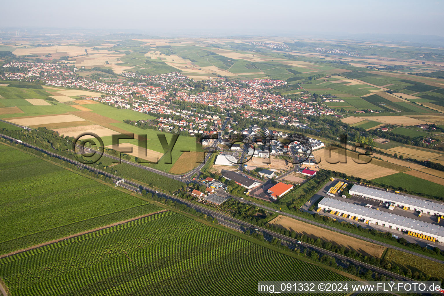 Saulheim in the state Rhineland-Palatinate, Germany out of the air