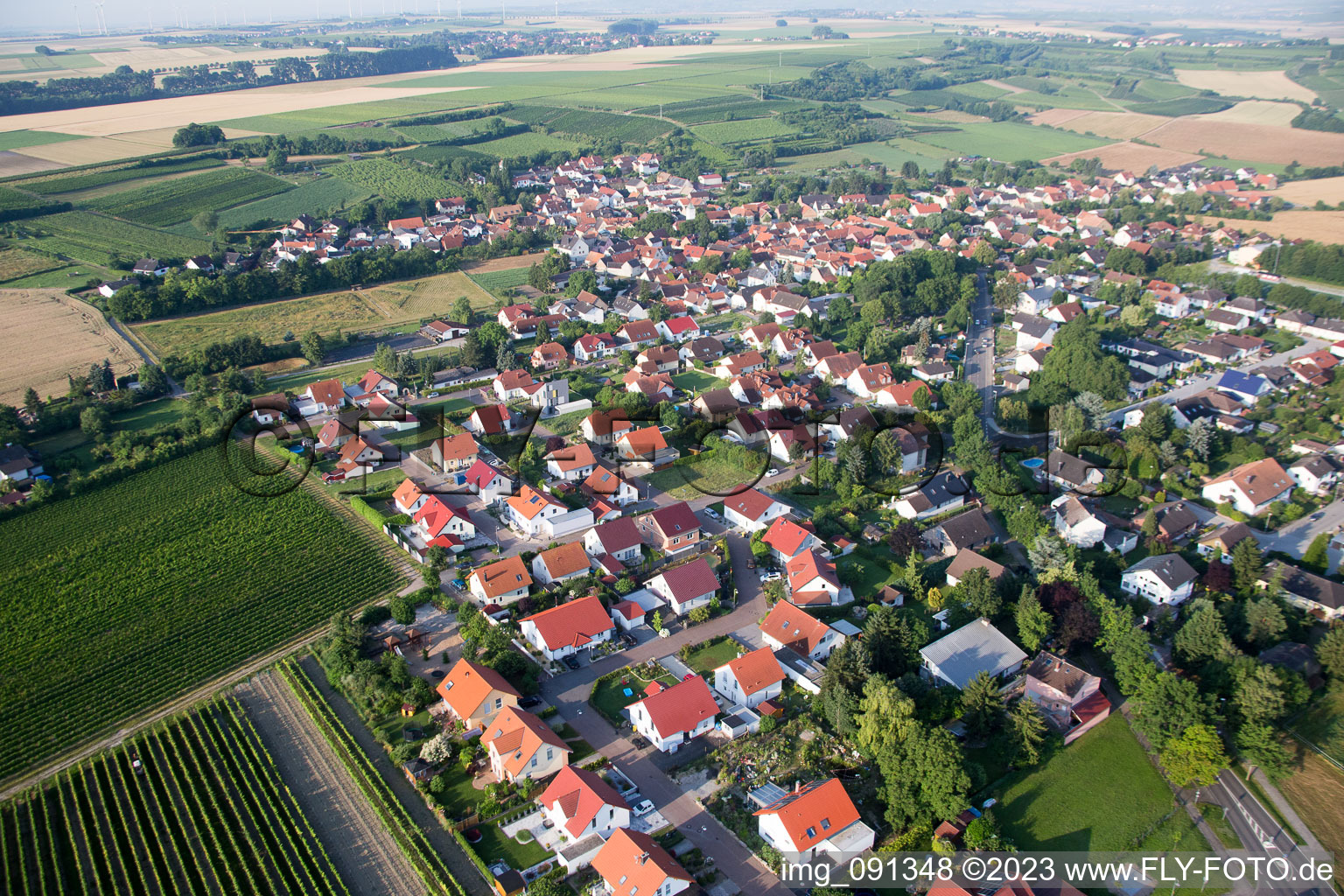 Dalheim in the state Rhineland-Palatinate, Germany seen from above