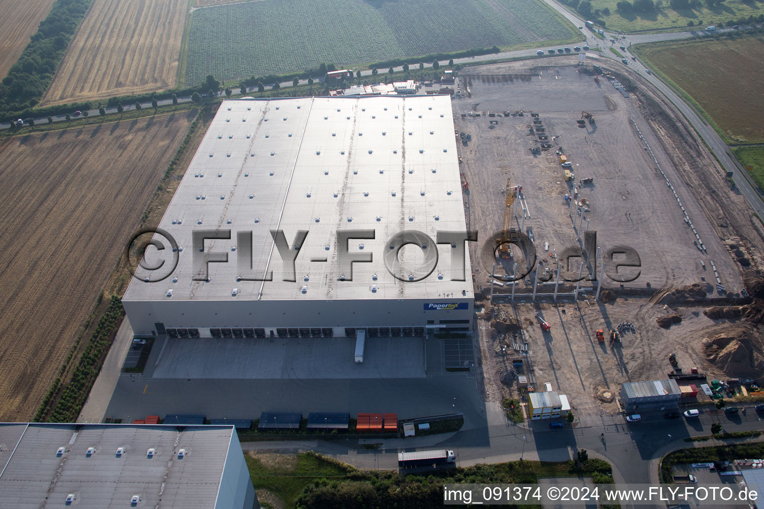 Aerial photograpy of Biebesheim am Rhein in the state Hesse, Germany