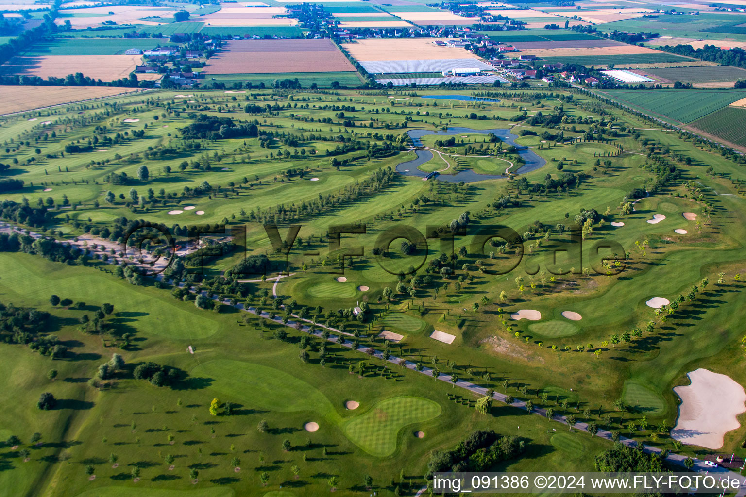 Golf Resort Gernsheim - Hof Gräbenbruch in the district Allmendfeld in Gernsheim in the state Hesse, Germany out of the air