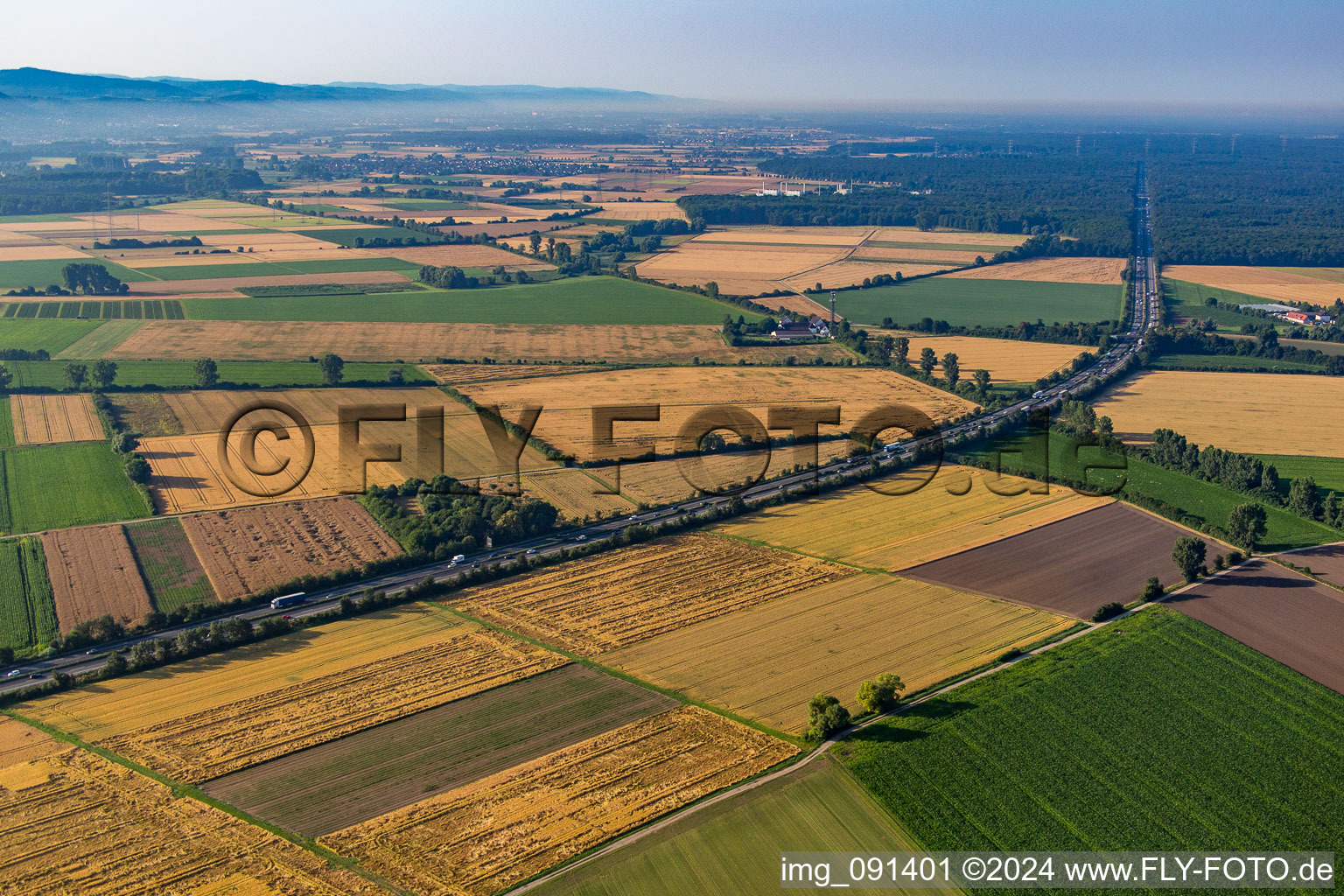 Route of the A67 in the district Hahn in Pfungstadt in the state Hesse, Germany