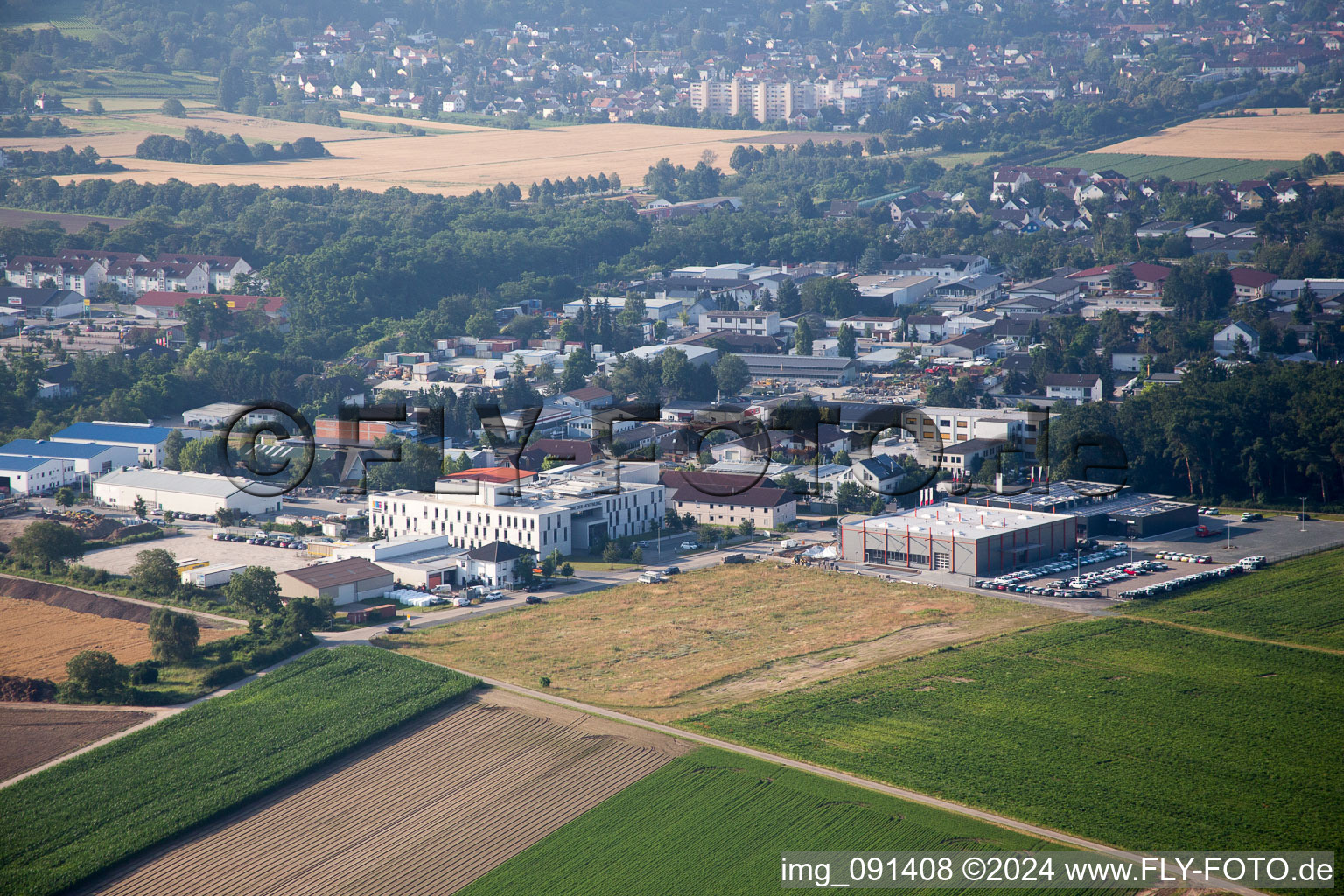 Alsbach-Hähnlein in the state Hesse, Germany seen from above