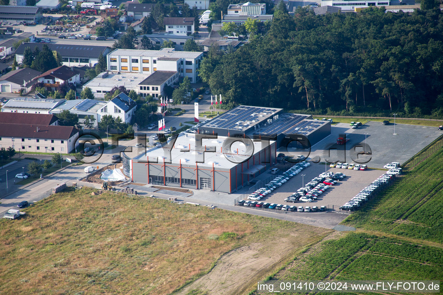 Bird's eye view of Alsbach-Hähnlein in the state Hesse, Germany