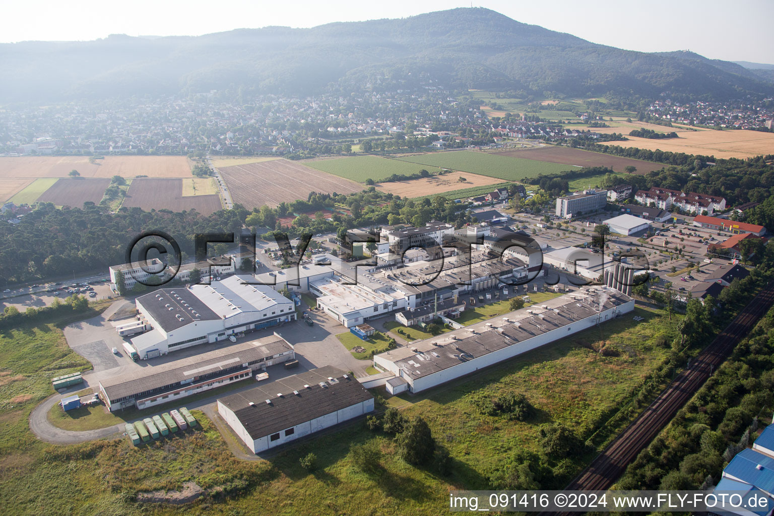 Sandwiese Industrial Area in Alsbach-Hähnlein in the state Hesse, Germany out of the air