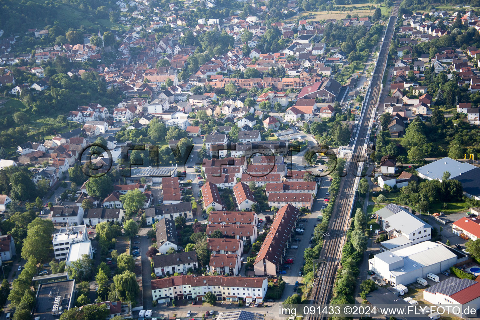 Aerial photograpy of Zwingenberg in the state Hesse, Germany