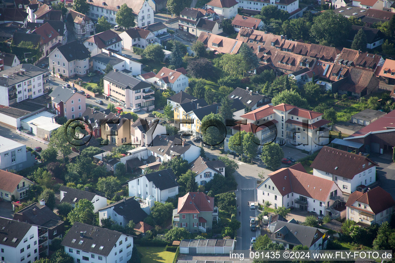 Oblique view of Zwingenberg in the state Hesse, Germany