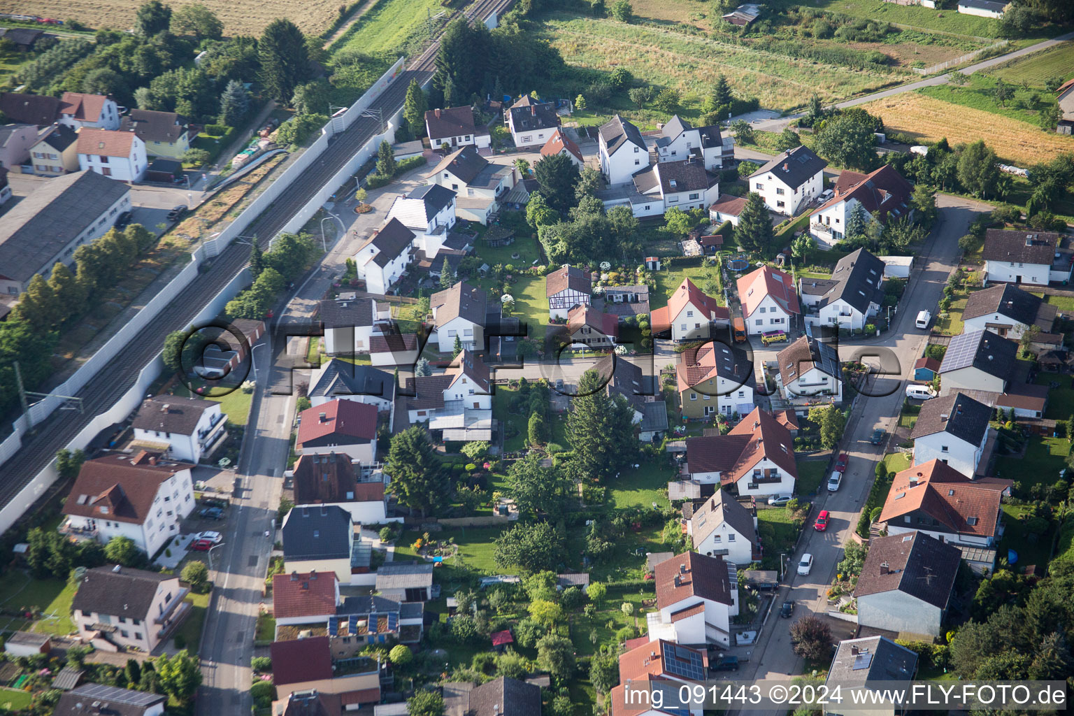 Drone recording of Zwingenberg in the state Hesse, Germany