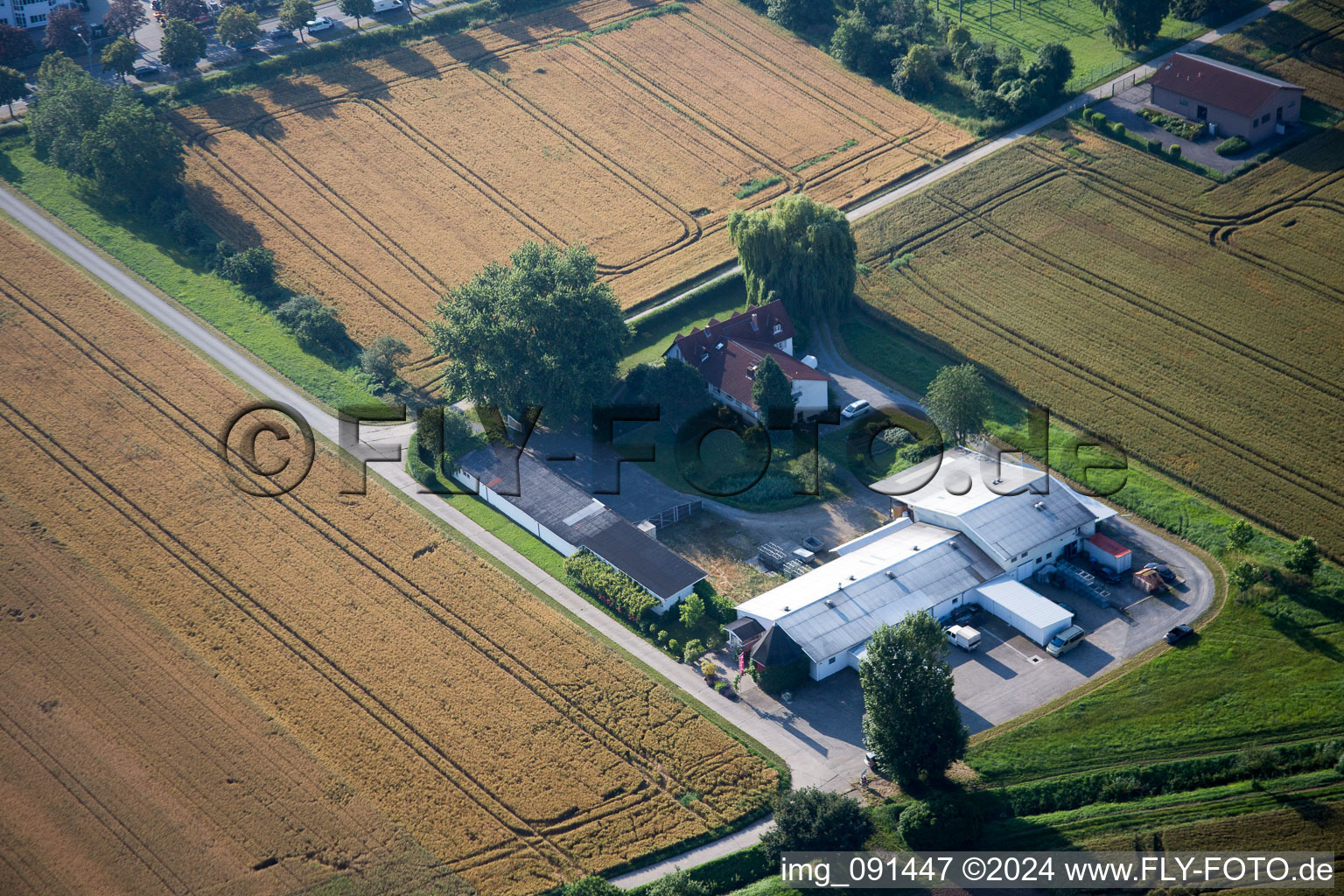 Drone image of District Auerbach in Bensheim in the state Hesse, Germany