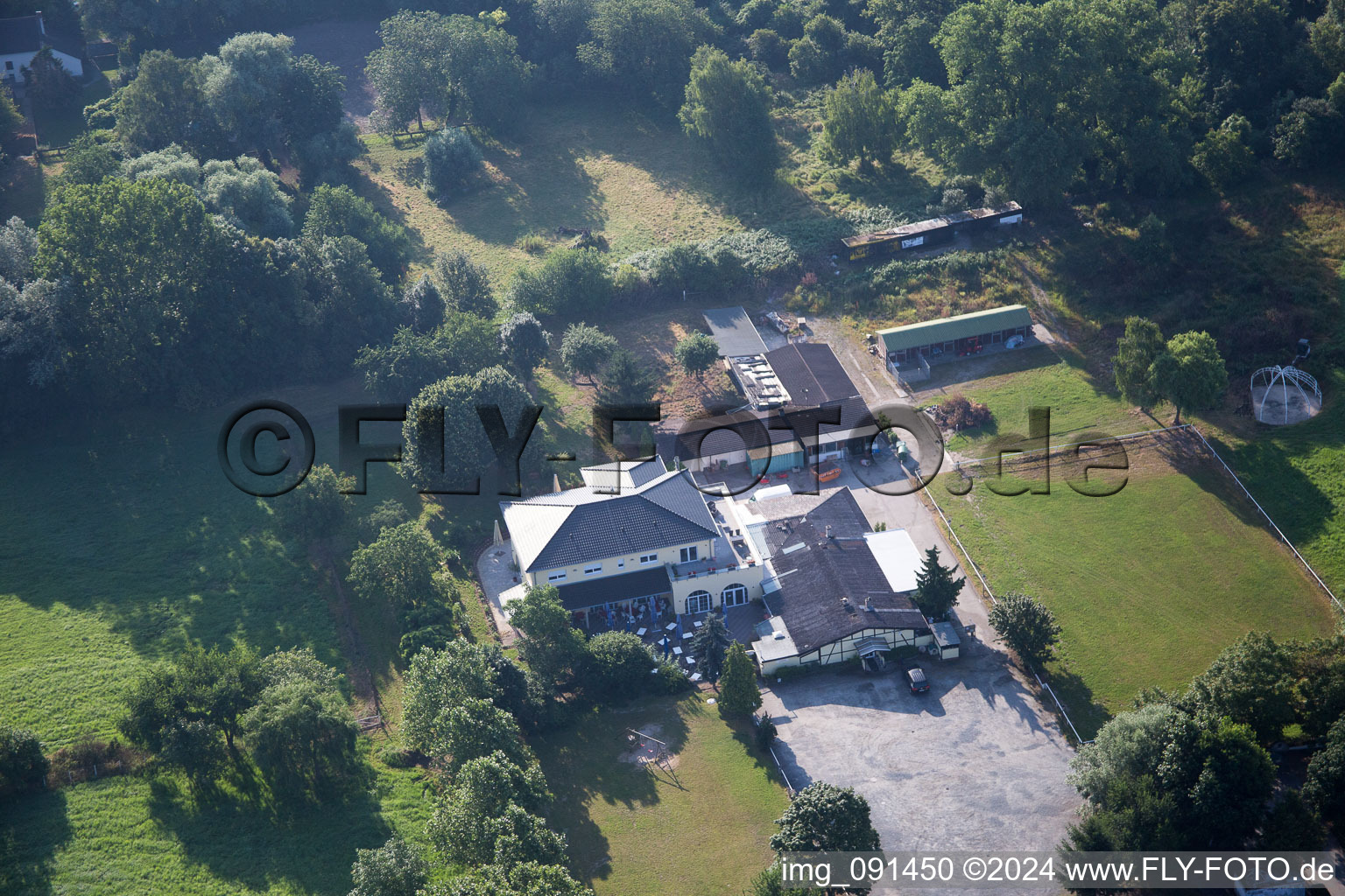 District Auerbach in Bensheim in the state Hesse, Germany seen from a drone