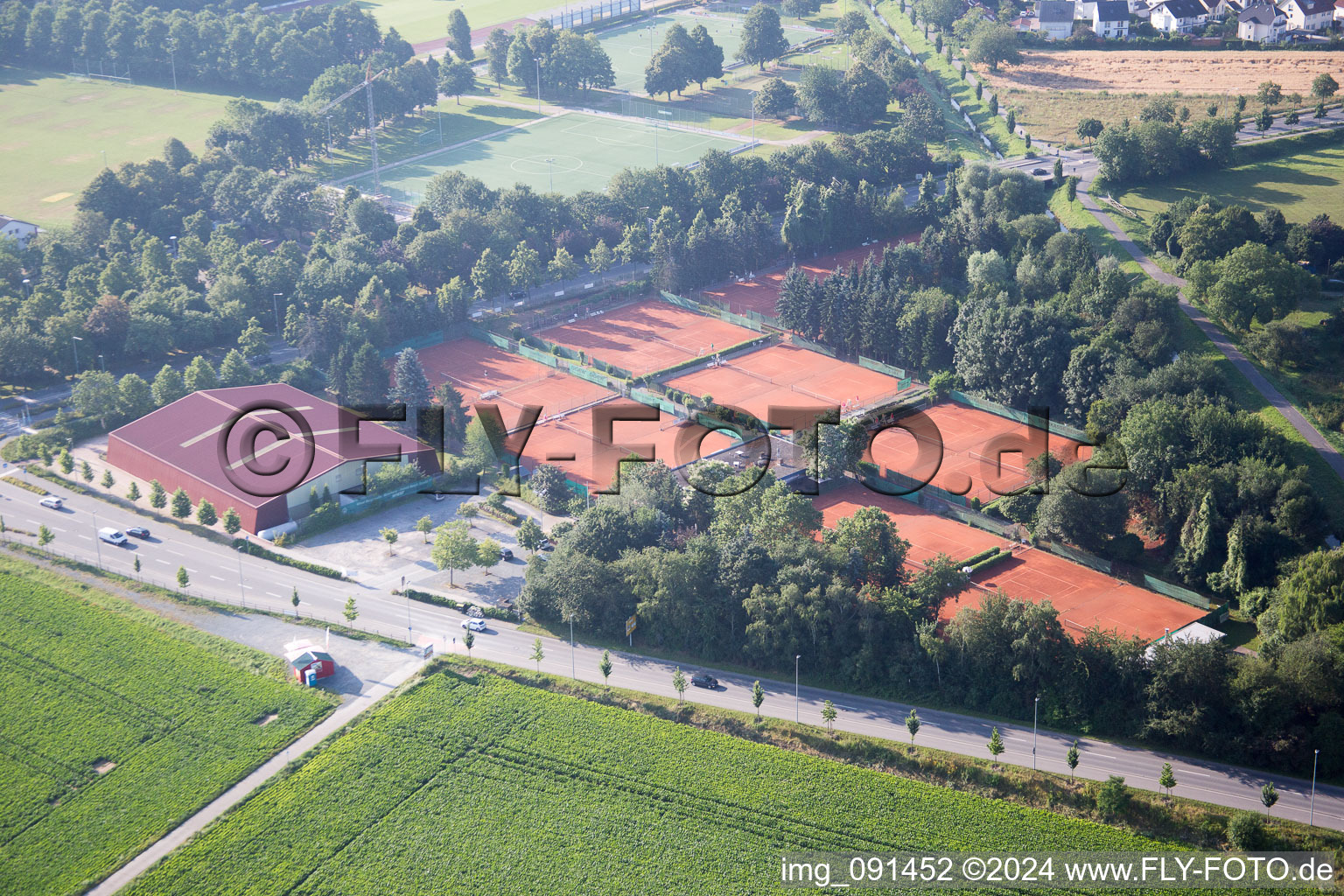 Aerial photograpy of District Auerbach in Bensheim in the state Hesse, Germany