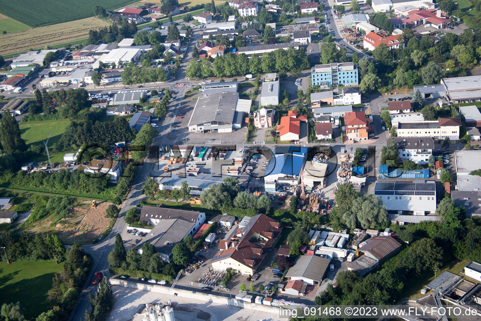 Bensheim in the state Hesse, Germany from the plane