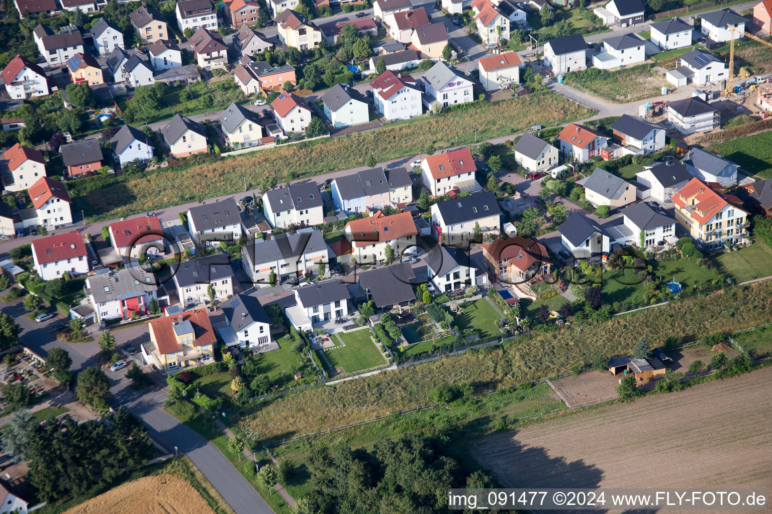 Bird's eye view of Einhausen in the state Hesse, Germany