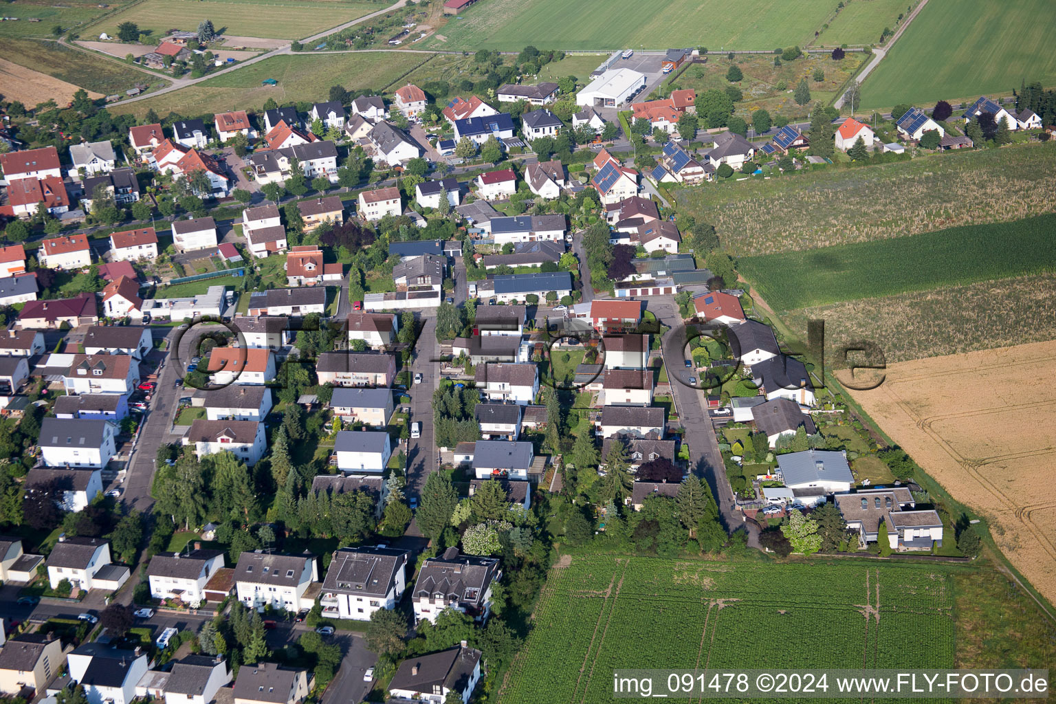 Einhausen in the state Hesse, Germany viewn from the air