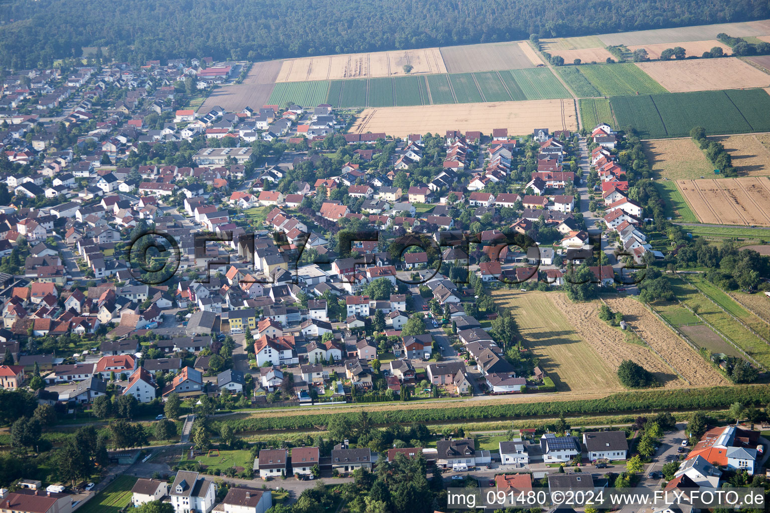 Drone image of Einhausen in the state Hesse, Germany