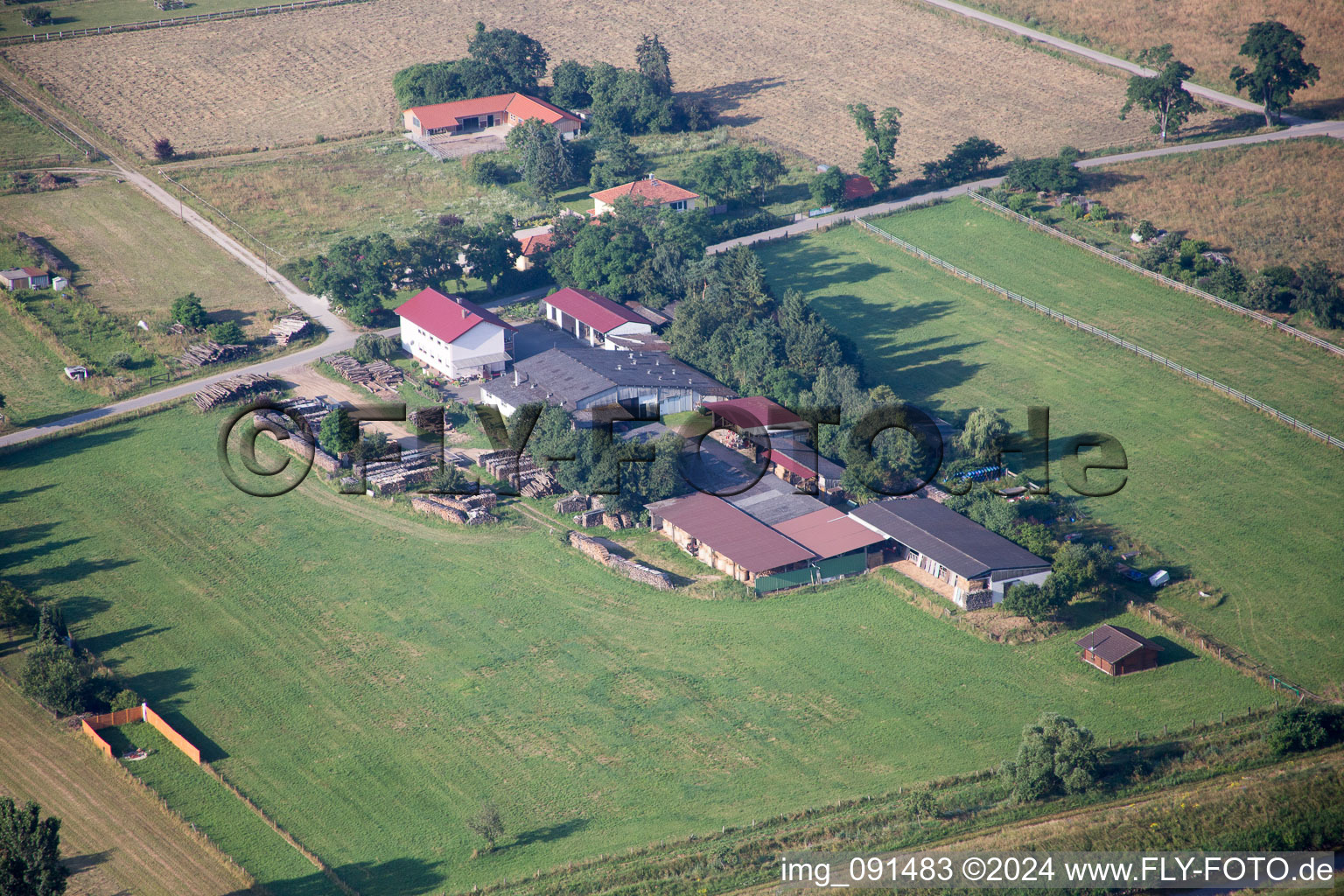 Einhausen in the state Hesse, Germany from a drone