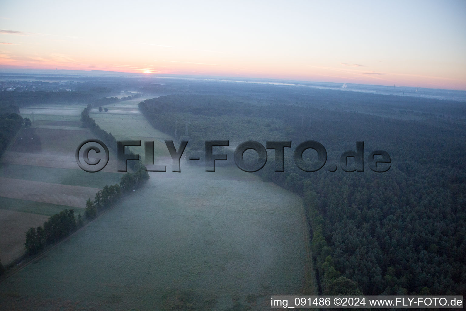 Aerial view of Otterbach Valley in Kandel in the state Rhineland-Palatinate, Germany