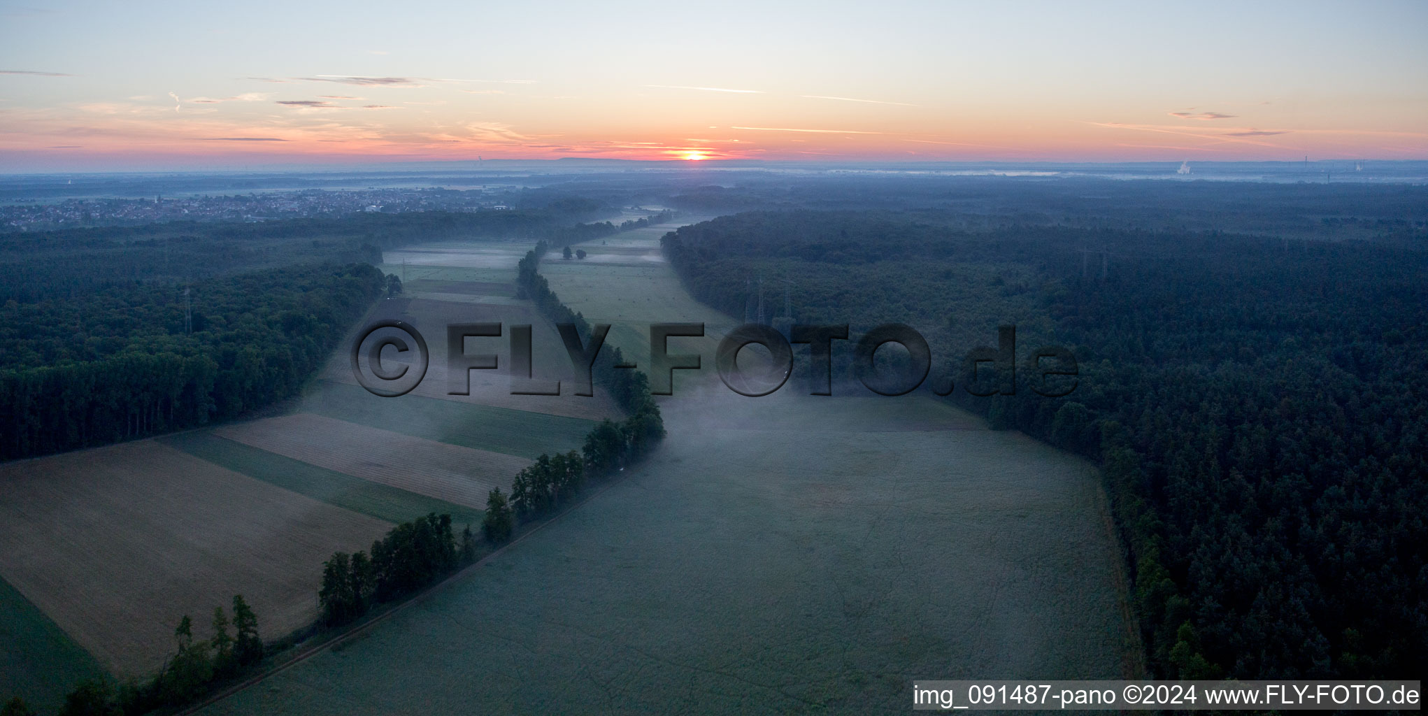 Aerial photograpy of Otterbach Valley in Kandel in the state Rhineland-Palatinate, Germany