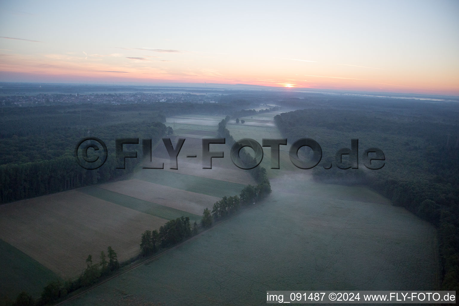 Oblique view of Otterbach Valley in Kandel in the state Rhineland-Palatinate, Germany