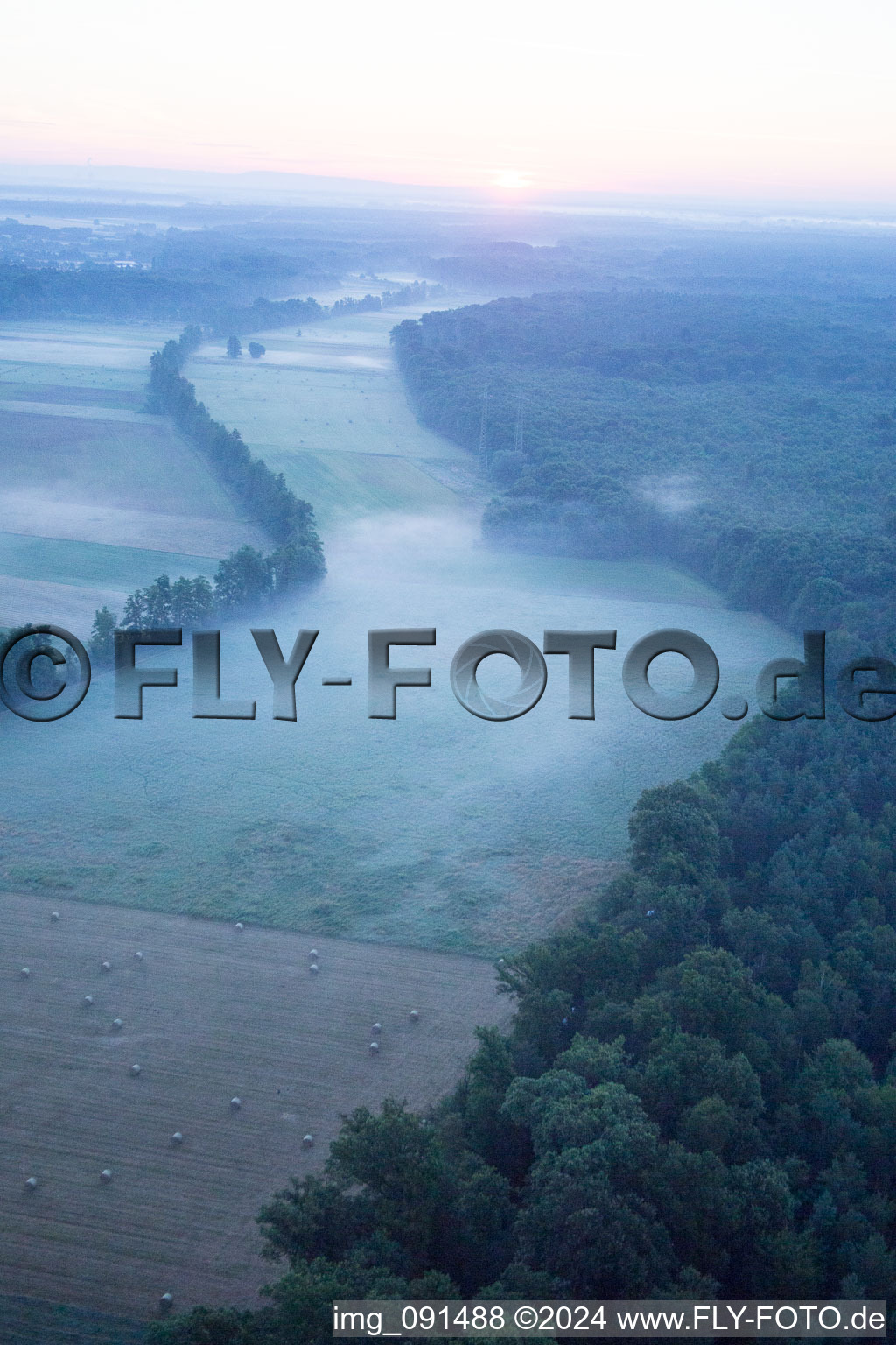 Otterbach Valley in Kandel in the state Rhineland-Palatinate, Germany from above