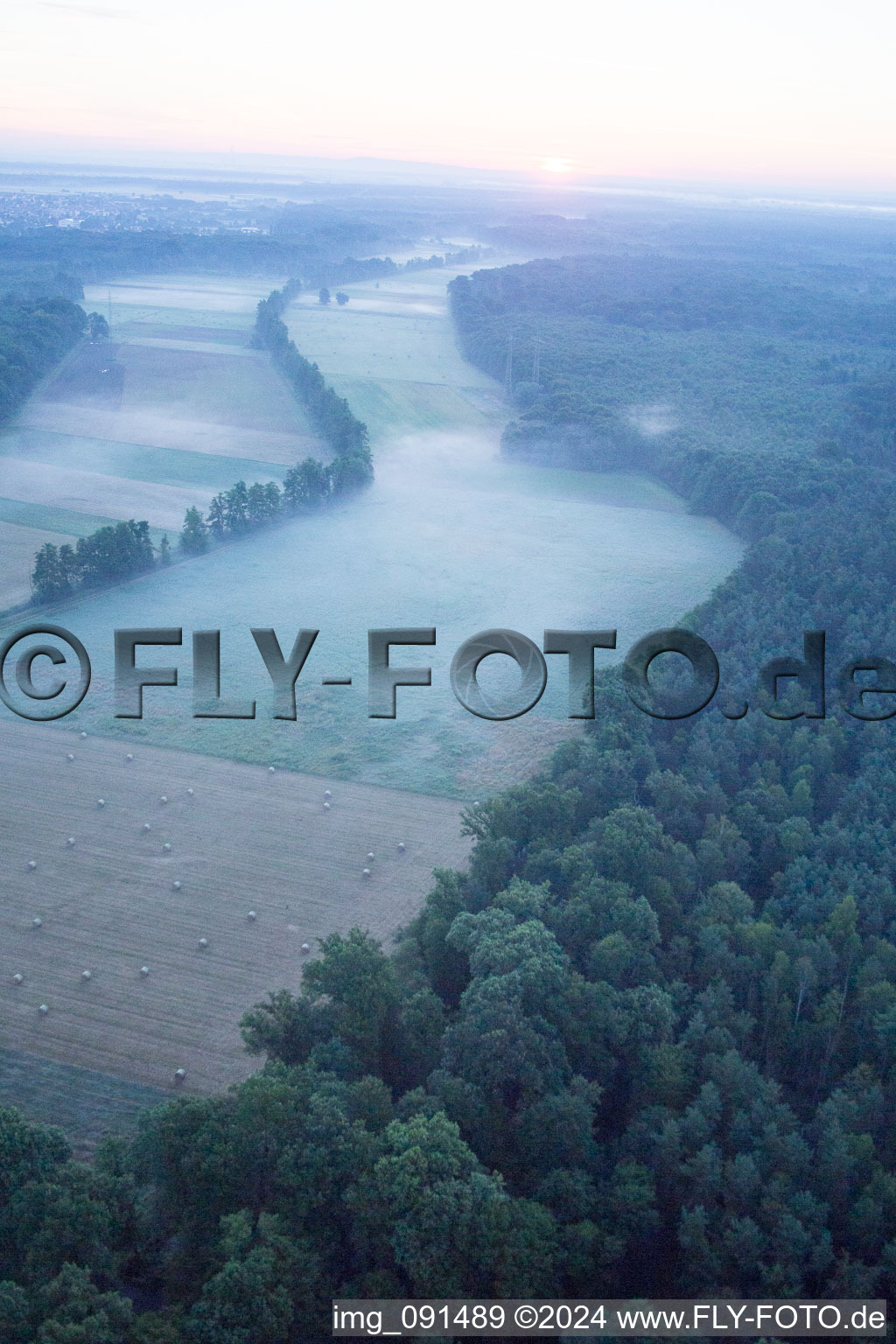 Otterbachtal in Kandel in the state Rhineland-Palatinate, Germany out of the air