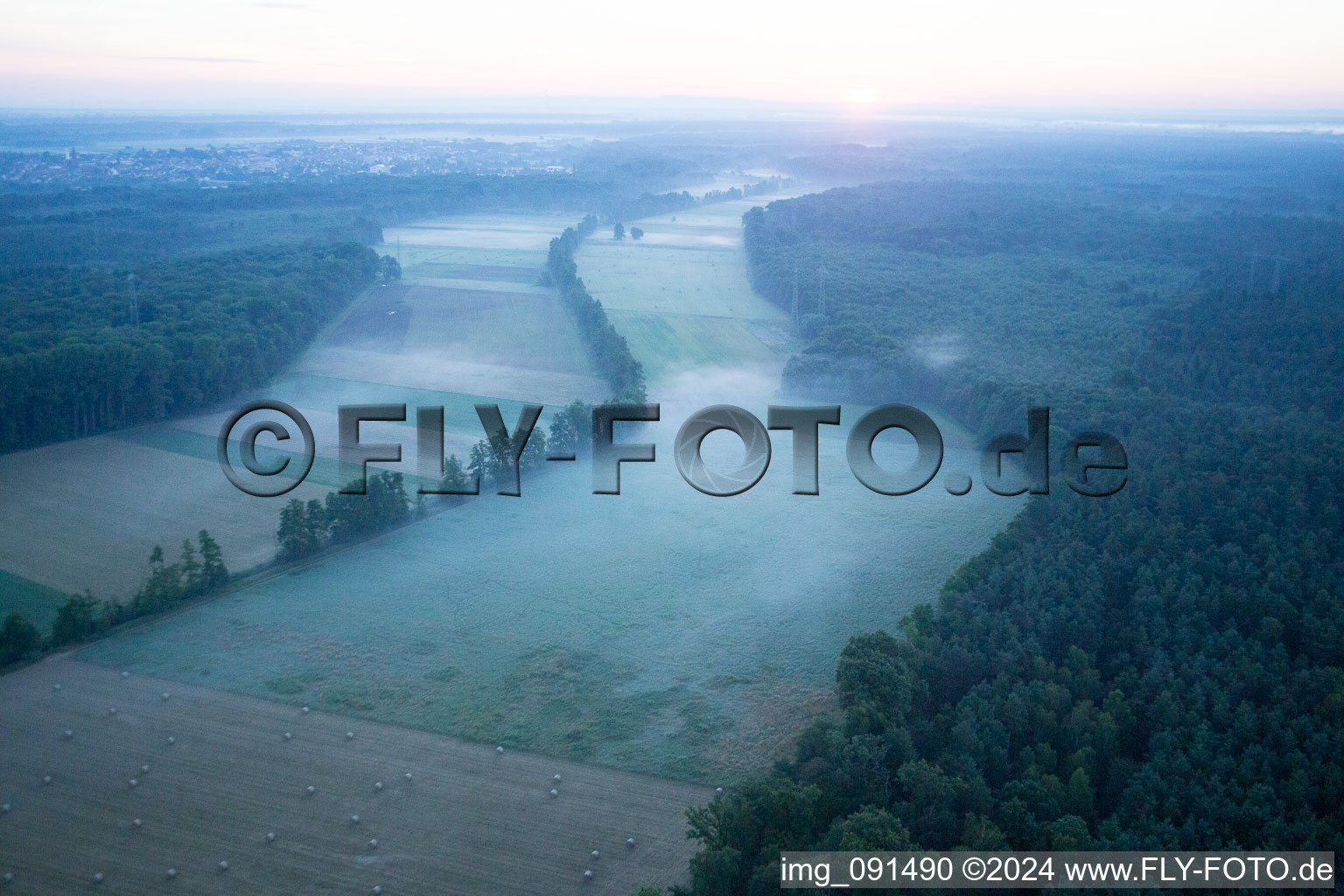 Otterbach Valley in Kandel in the state Rhineland-Palatinate, Germany seen from above