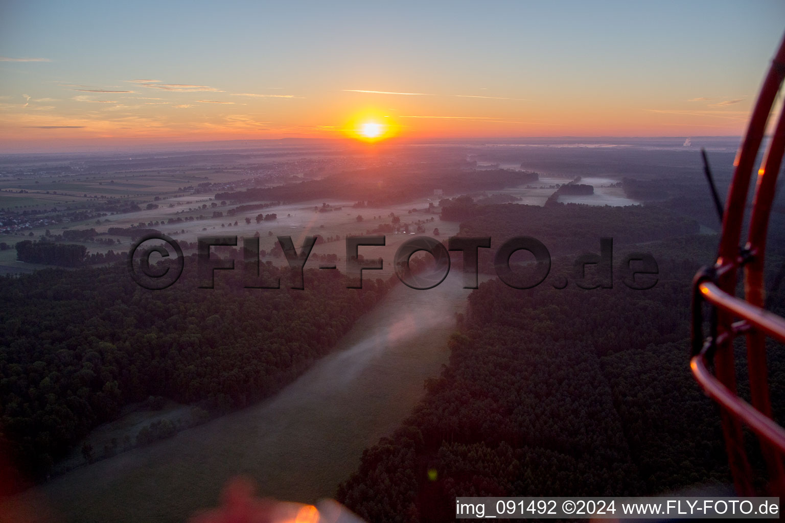 Bird's eye view of Otterbach Valley in Kandel in the state Rhineland-Palatinate, Germany