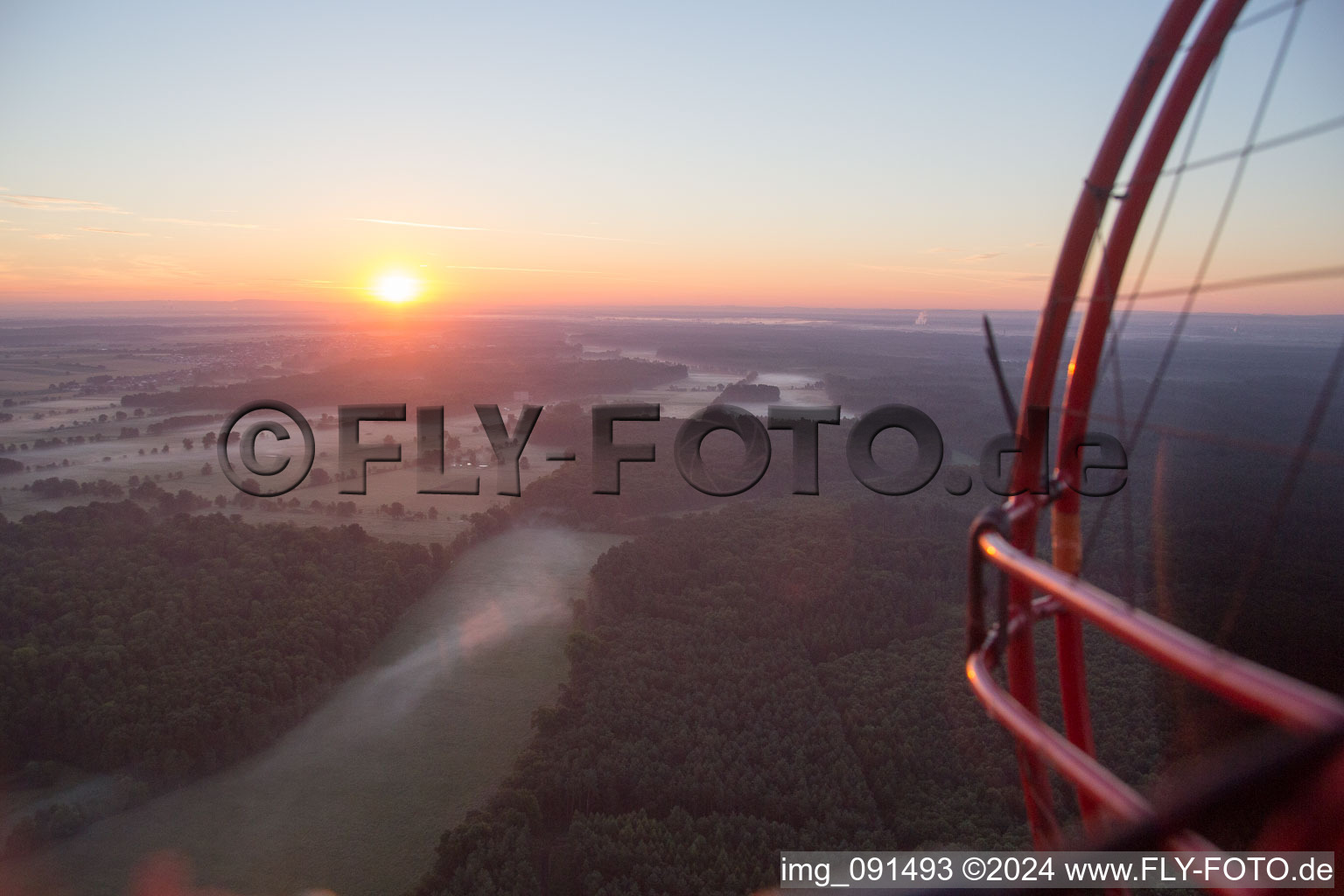 Otterbach Valley in Kandel in the state Rhineland-Palatinate, Germany viewn from the air