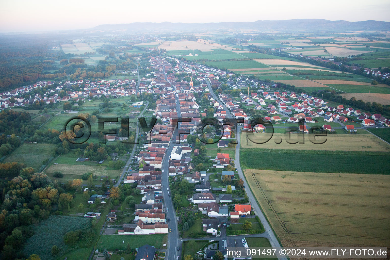 District Schaidt in Wörth am Rhein in the state Rhineland-Palatinate, Germany viewn from the air