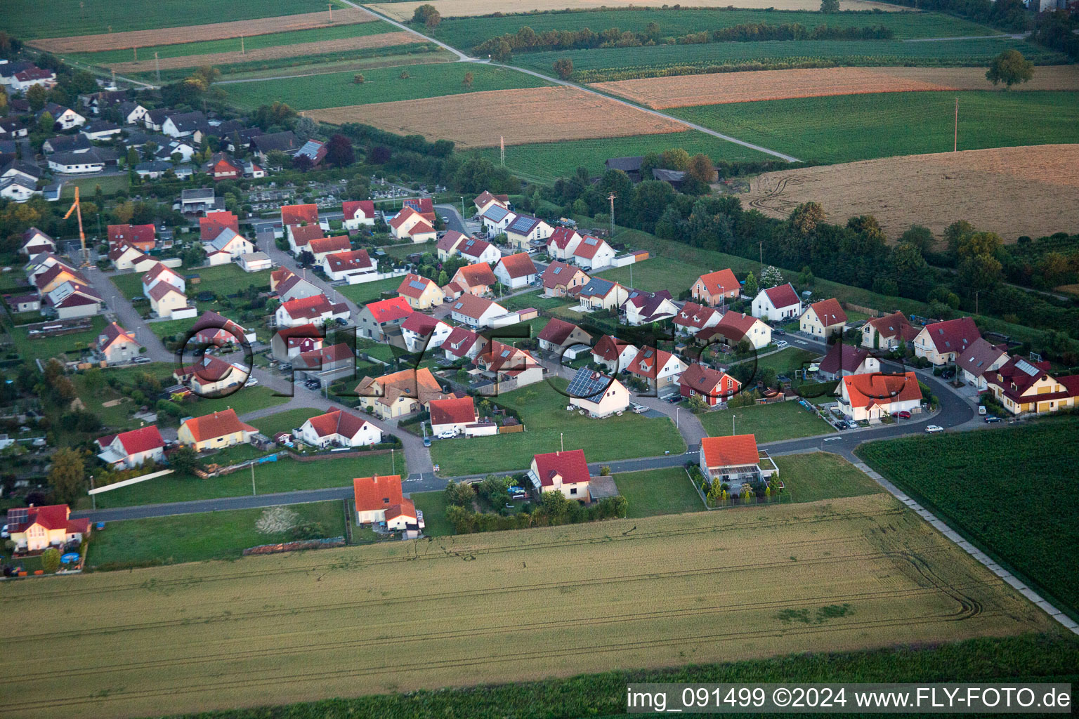 Drone image of District Schaidt in Wörth am Rhein in the state Rhineland-Palatinate, Germany