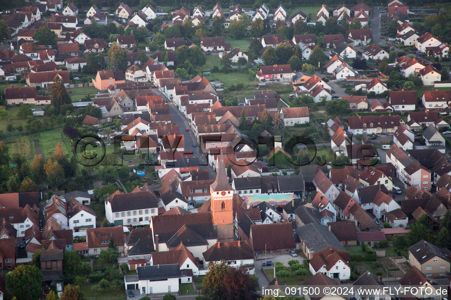 District Schaidt in Wörth am Rhein in the state Rhineland-Palatinate, Germany from the drone perspective