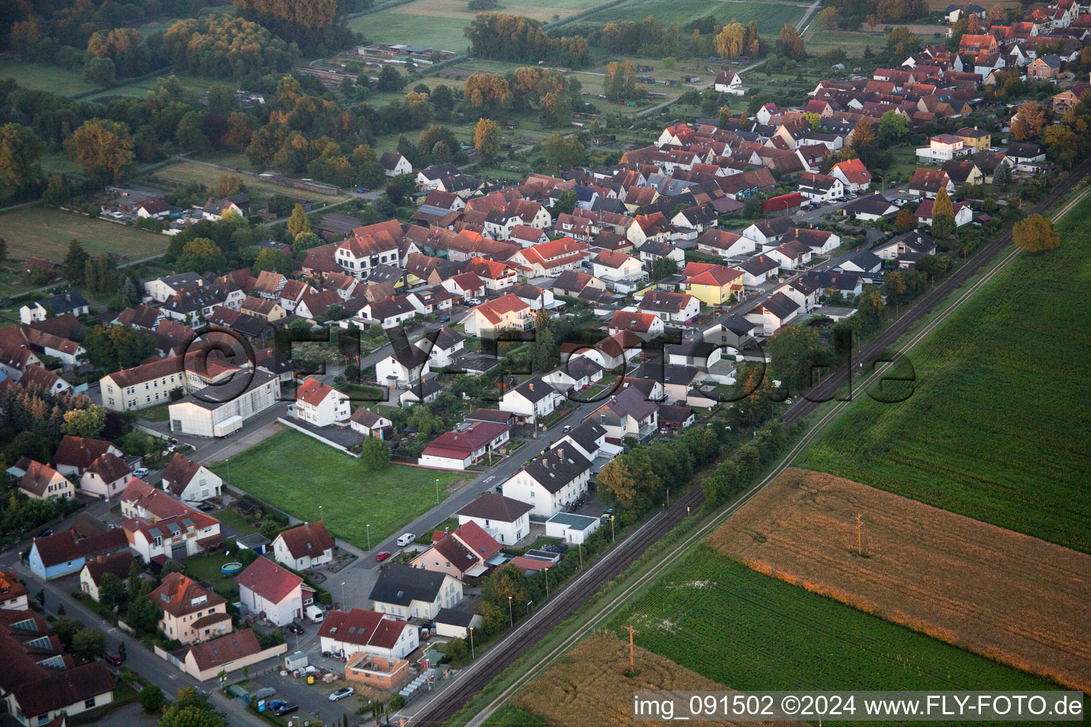 District Schaidt in Wörth am Rhein in the state Rhineland-Palatinate, Germany from a drone