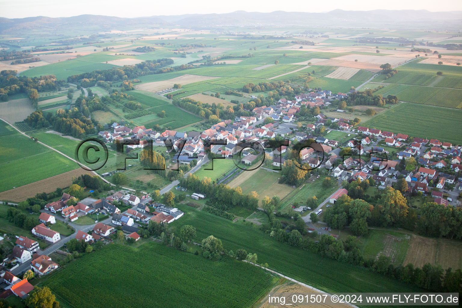 Aerial photograpy of District Kleinsteinfeld in Niederotterbach in the state Rhineland-Palatinate, Germany