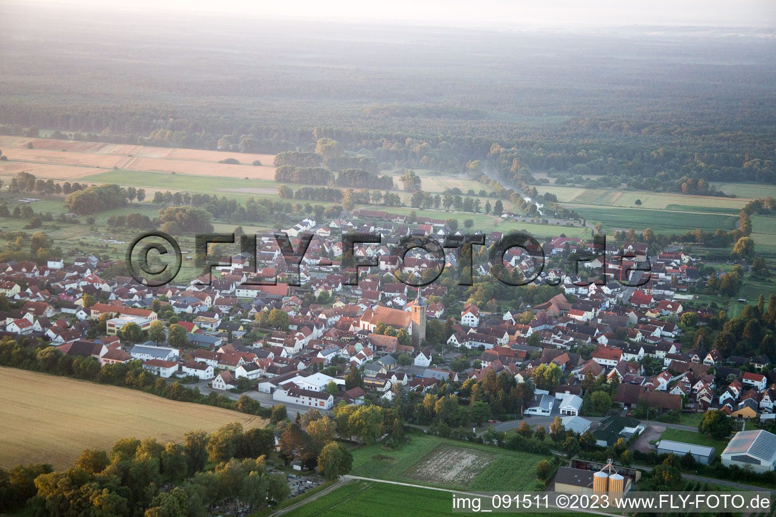 Steinfeld in the state Rhineland-Palatinate, Germany seen from a drone