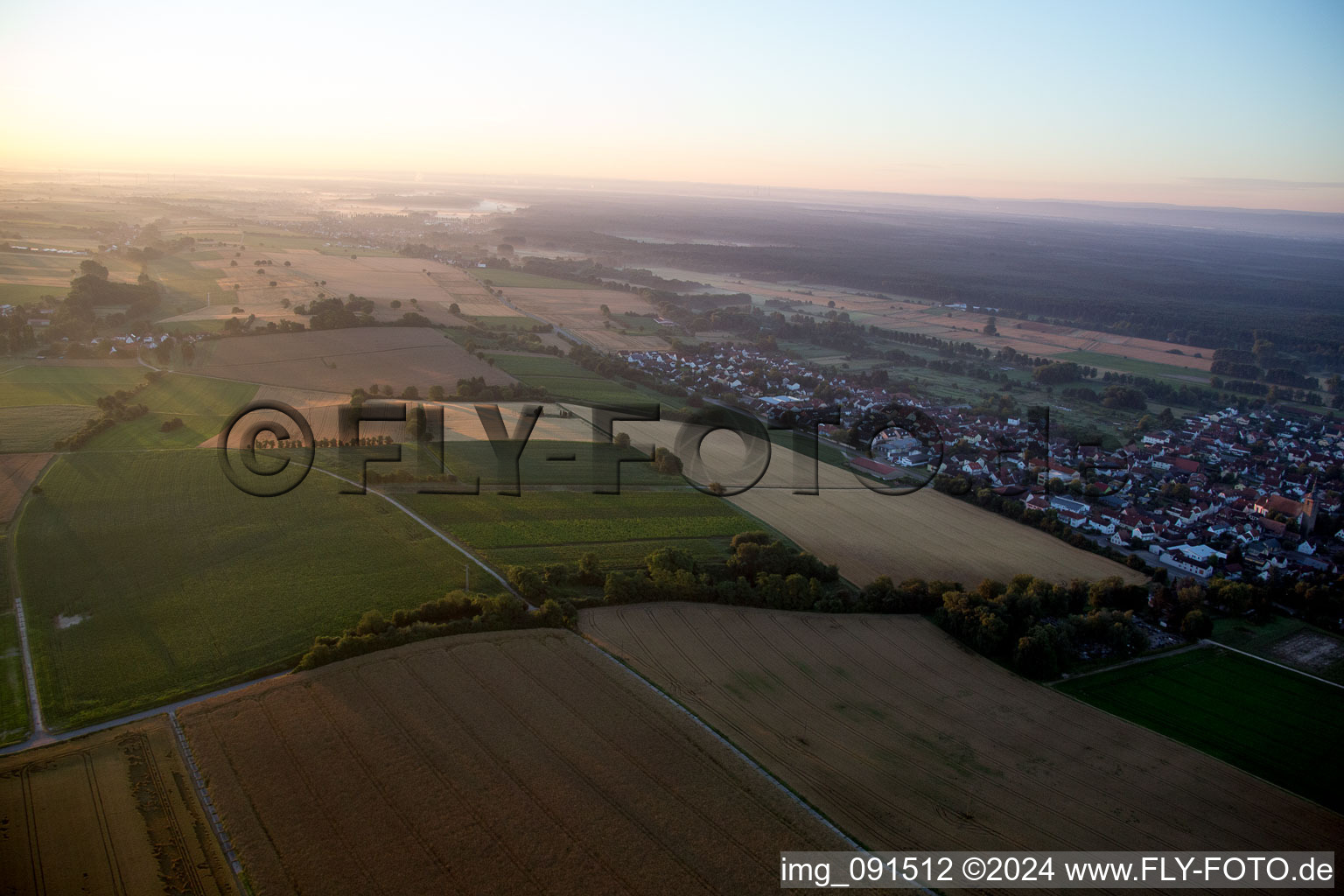 Aerial view of Steinfeld in the state Rhineland-Palatinate, Germany