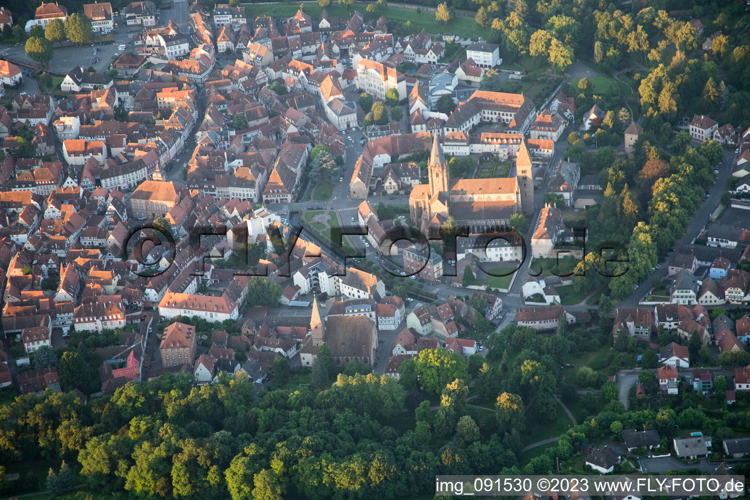 Aerial photograpy of From the northeast in Wissembourg in the state Bas-Rhin, France