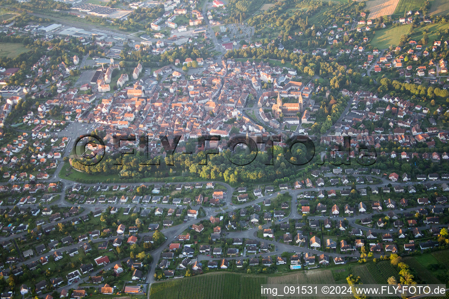 Oblique view of From northeast in Wissembourg in the state Bas-Rhin, France